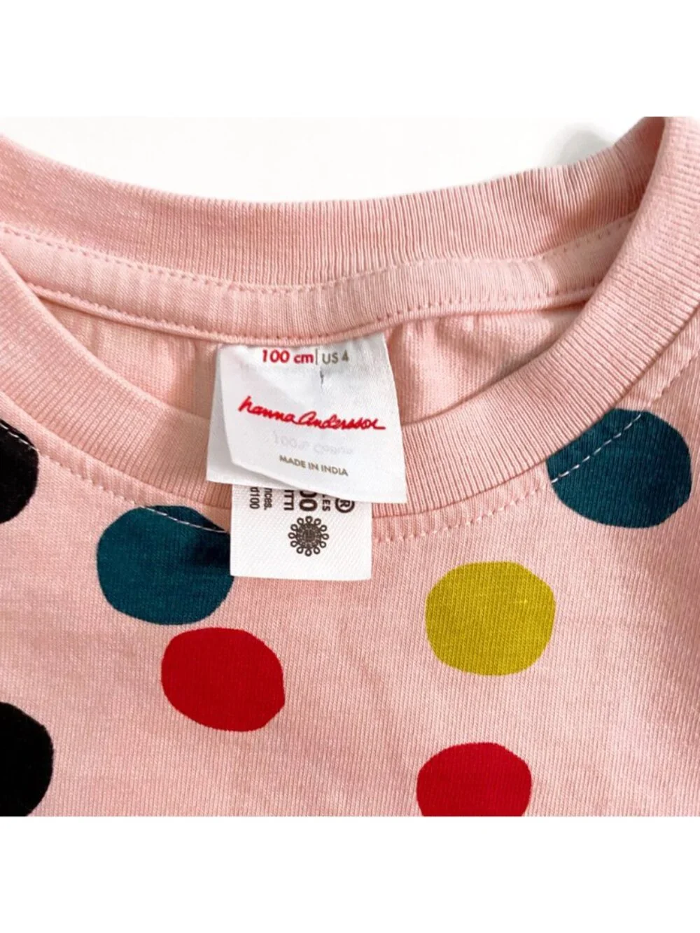 Hanna Andersson Pink Polka Dot T-Shirt Dress, Size 4